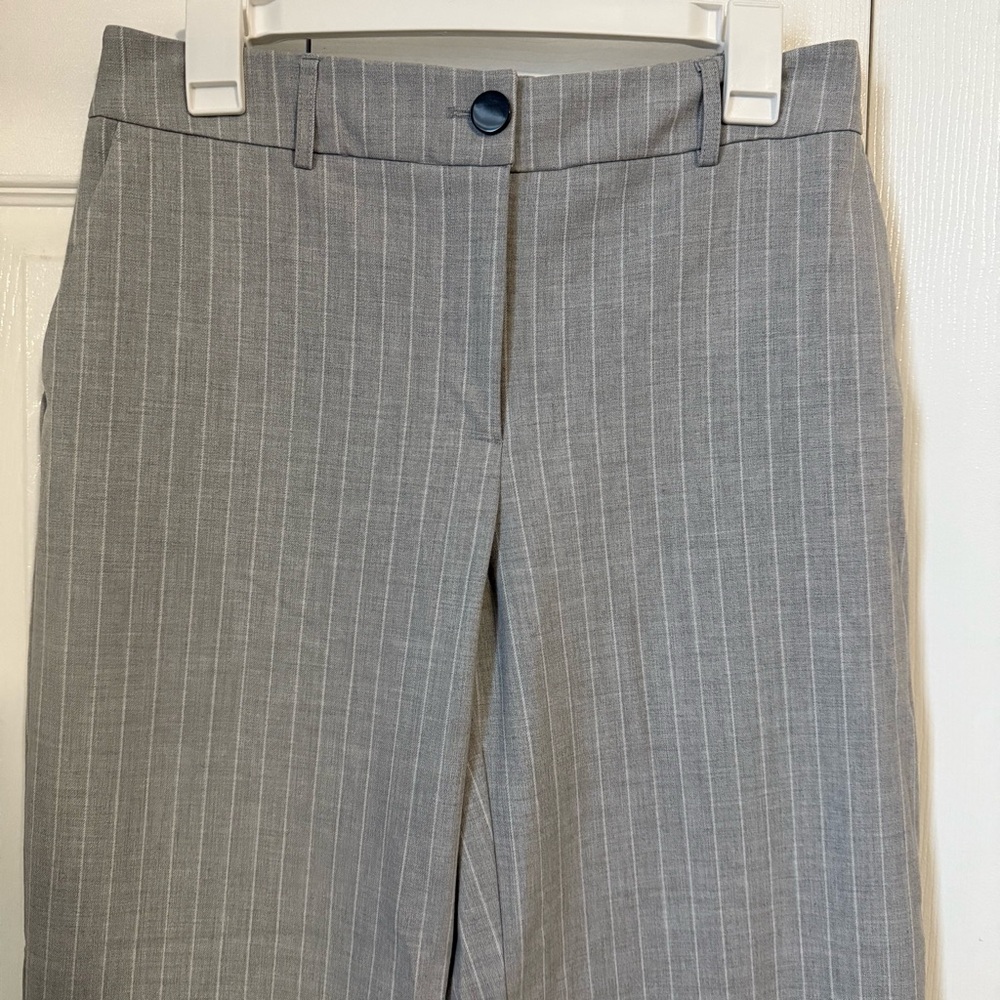 Gray and white Pinstripe Trousers